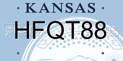HFQT88 Kansas License Plate