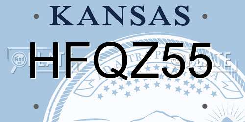 HFQZ55 Kansas License Plate