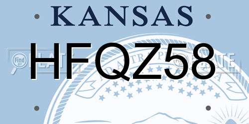 HFQZ58 Kansas License Plate