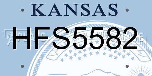 HFS5582 Kansas License Plate