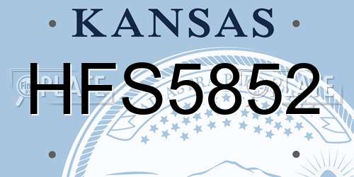 HFS5852 Kansas License Plate