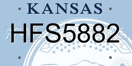 HFS5882 Kansas License Plate