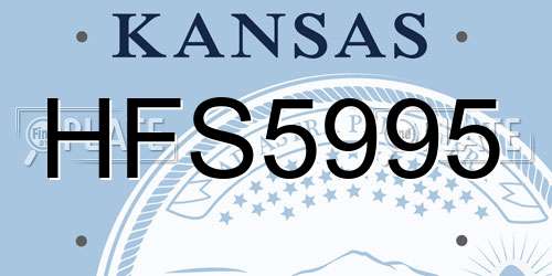 HFS5995 Kansas License Plate