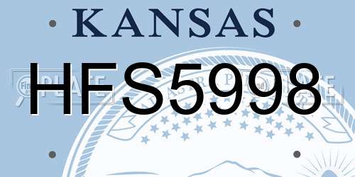 HFS5998 Kansas License Plate