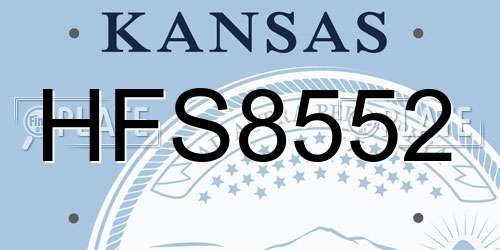 HFS8552 Kansas License Plate