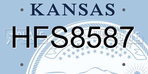 HFS8587 Kansas License Plate