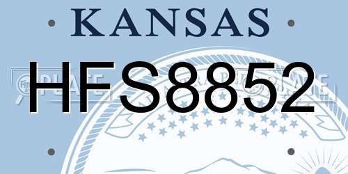 HFS8852 Kansas License Plate