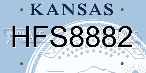 HFS8882 Kansas License Plate
