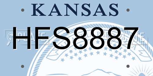 HFS8887 Kansas License Plate