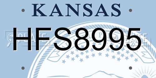 HFS8995 Kansas License Plate