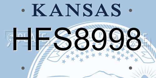 HFS8998 Kansas License Plate