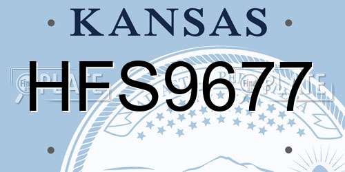 HFS9677 Kansas License Plate