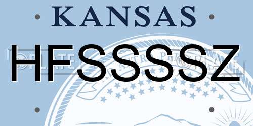 HFSSSSZ Kansas License Plate