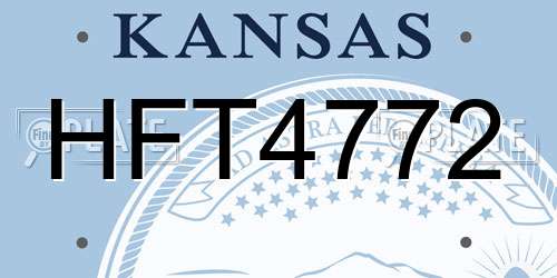 HFT4772 Kansas License Plate
