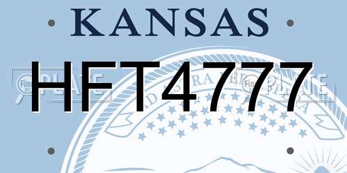 HFT4777 Kansas License Plate