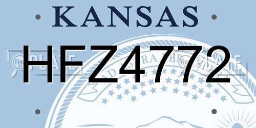 HFZ4772 Kansas License Plate