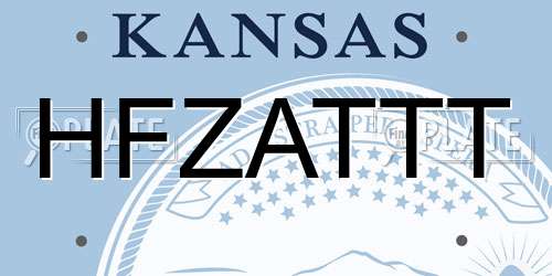 HFZATTT Kansas License Plate