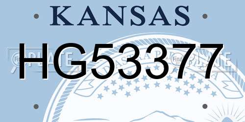 HG53377 Kansas License Plate