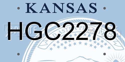 HGC2278 Kansas License Plate