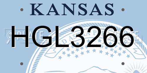 HGL3266 Kansas License Plate