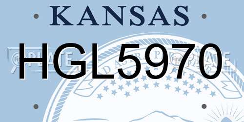 HGL5970 Kansas License Plate