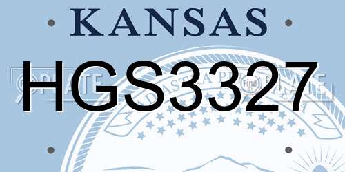 HGS3327 Kansas License Plate