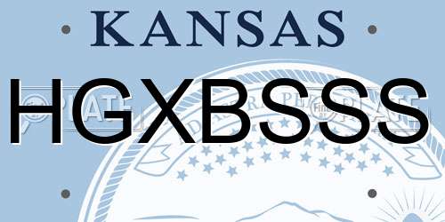 HGXBSSS Kansas License Plate