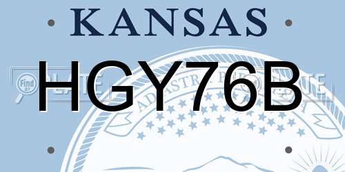 HGY76B Kansas License Plate