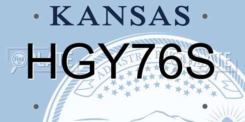 HGY76S Kansas License Plate