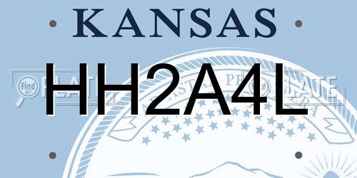HH2A4L Kansas License Plate