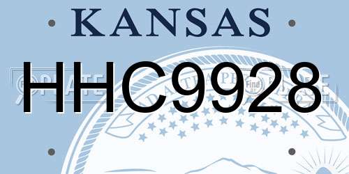 HHC9928 Kansas License Plate