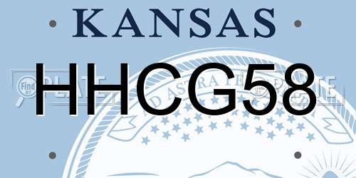 HHCG58 Kansas License Plate