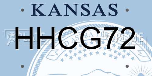 HHCG72 Kansas License Plate