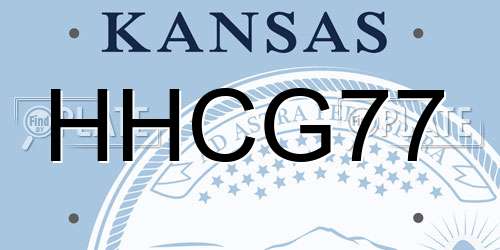 HHCG77 Kansas License Plate