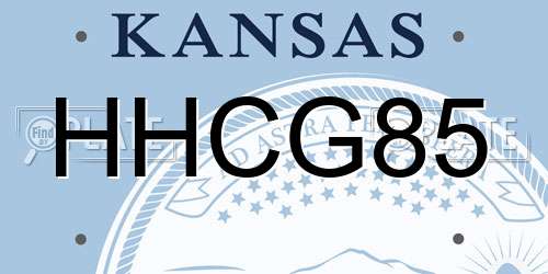 HHCG85 Kansas License Plate