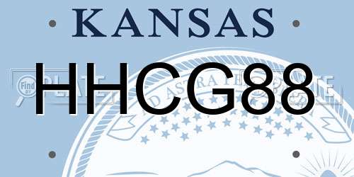 HHCG88 Kansas License Plate