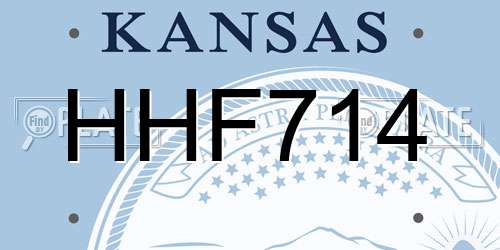HHF714 Kansas License Plate