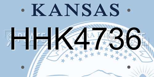 HHK4736 Kansas License Plate