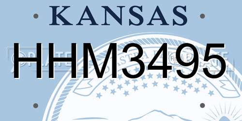 HHM3495 Kansas License Plate