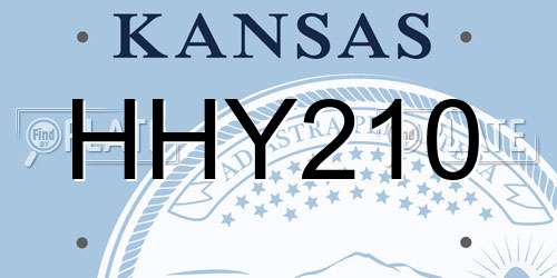 HHY210 Kansas License Plate