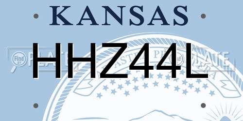 HHZ44L Kansas License Plate