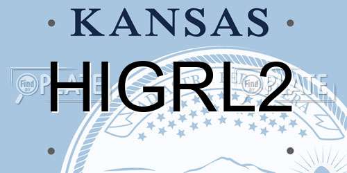 HIGRL2 Kansas License Plate