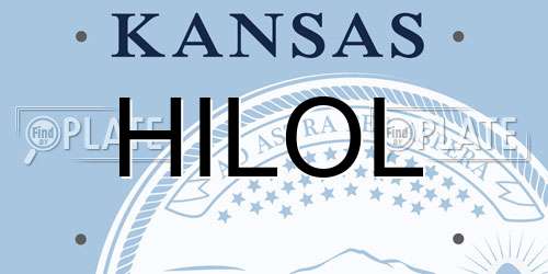 HILOL Kansas License Plate