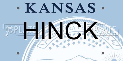 HINCK Kansas License Plate