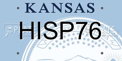 HISP76 Kansas License Plate