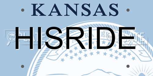 HISRIDE Kansas License Plate