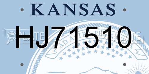 HJ71510 Kansas License Plate
