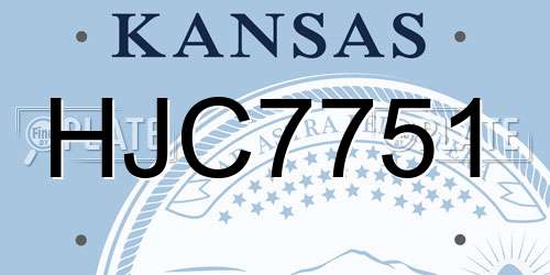 HJC7751 Kansas License Plate