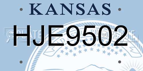HJE9502 Kansas License Plate