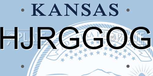 HJRGGOG Kansas License Plate